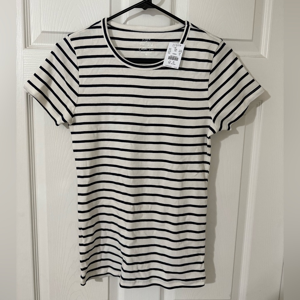 J Crew Fine Rib Cotton Tee